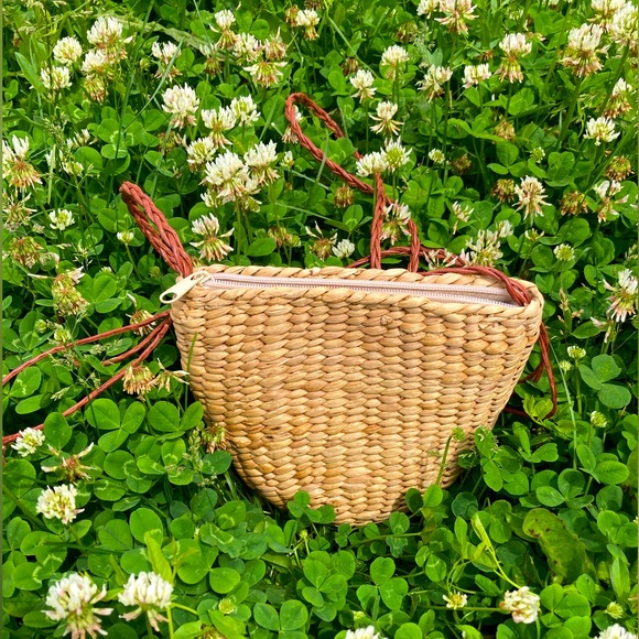 Handwoven Water Hyacinth purse crossbody bag summer vibe - Picture 6 of 6